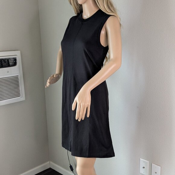 ATM Dress Size Small Black Jersey Mini Sleeveless Lightweight Crew Cotton NWT - Picture 4 of 16